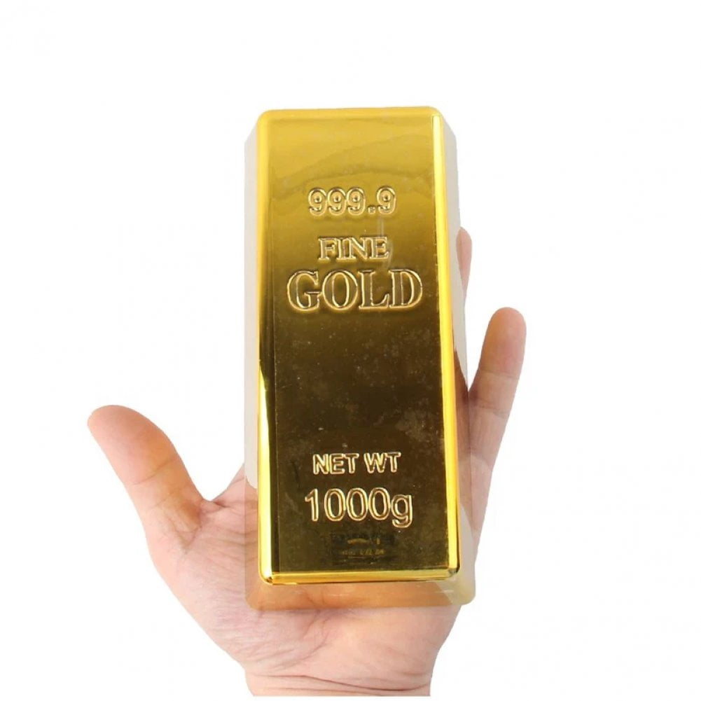 Jiibva 3 Pcs Fake Gold Bar Fake Golden Brick Replica Gold Bar Bullion Gold Bar Decorations Realistic Gold Bar Brick Prop Movie Prop Paperweight Novelty Gift