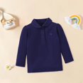 thumbnail image 3 of LNMQLPDBS Toddler Girl Tops Long Sleeved Ruffle Edge Lapel Printed T Shirt Toddler Button Down Shirt Puff Sleeve Cute Tops for Kids Dark Blue 6-7 Years, 3 of 8