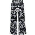 thumbnail image 1 of Plus size 8x Petite Silver Magnolia Designer Print Slinky Palazzo Pants, 1 of 4