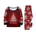 thumbnail image 5 of Christmas Pajamas Family Set - 2 piece Red Merry Christmas Tree Print Long Sleeve Top Pants Set , Christmas Pajamas Matching Sets for Family Xmas Eve for 8 Years Pjs, 5 of 7