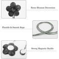 thumbnail image 4 of Vintage Black-Silver Magnetic Curtain Tiebacks (Resin) for Window Drapery - Set of 2, 4 of 4