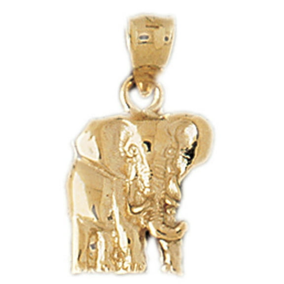 14K Yellow Gold Elephant Pendant - 20 mm