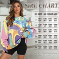 thumbnail image 3 of SCRAWLGOD Hippie Flower Print Womens Casual Crew Neck Sweatshirt with Pockets Loose Fit Soft Long Sleeve Lightweight Pullover Drop Shoulder Tops Fall Clothes, S, 3 of 7