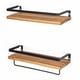 thumbnail image 2 of Estante flotante de pared Estante flotante de madera maciza Estante de almacenamiento para baño Estante divisor de pared para cocina y sala de estar, 2 of 5