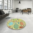 thumbnail image 3 of Ahgly Company Indoor Square Patterned Tea Green Novelty Area Rugs, 5' Square, 3 of 6