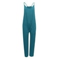 thumbnail image 4 of Dyfzdhu Jumpsuits For Women Casual Summer Jumpsuit Sleeveless Loose Solid Color Fashion Strap Loose Jumpsuit Pocket Jumpsuit For Women Lake Blue Xxl, 4 of 5
