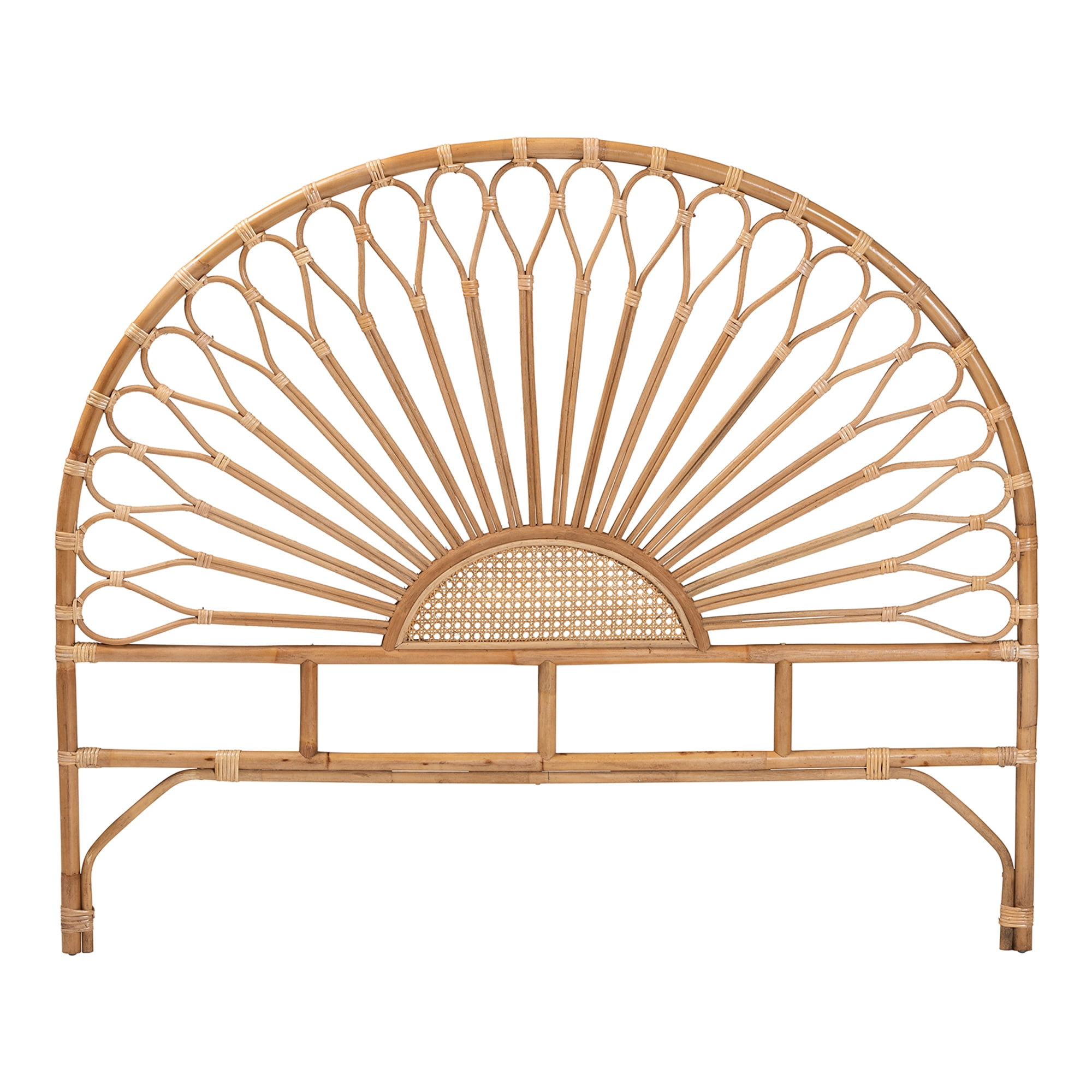 bali & pari Perenna Rattan BOHO Headboard, King Size, Natural Brown