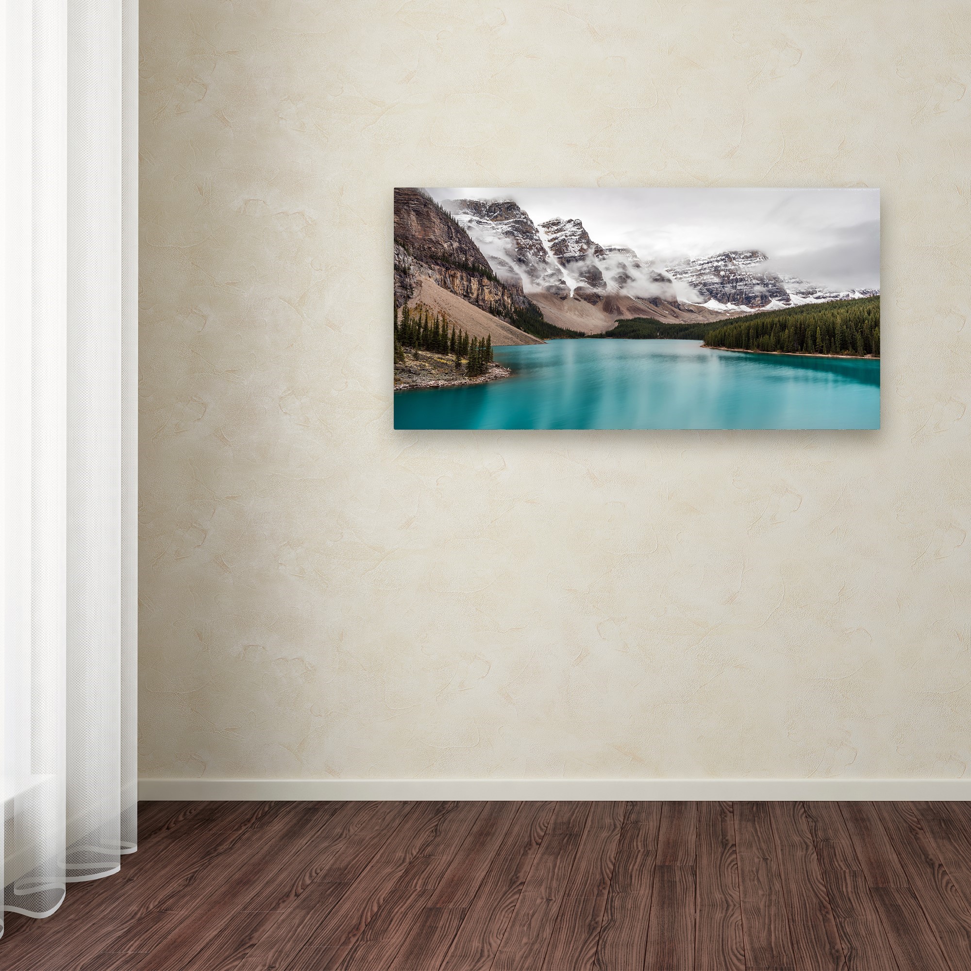 Trademark Fine Art 'Moraine Lake in the Clouds' Canvas Art by Pierre Leclerc