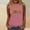 â™”327-Pink, variant on Women's Print Sleeveless Round Neck Top - Casual Tank Vest, Summer Holiday Tee, Cultural Celebration Style