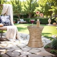 thumbnail image 2 of HOMCOM Concrete Finish Side Table, Lightweight Accent Table, 17" Patio Tree Stump End Table with 4 Adjustable Feet for Indoor, Outdoor, Natural, 2 of 10