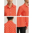 thumbnail image 6 of INSPIRE CHIC Men's Polka Dots Print Dress Shirt Button Down Long Sleeves Casual Shirts L Red, 6 of 7
