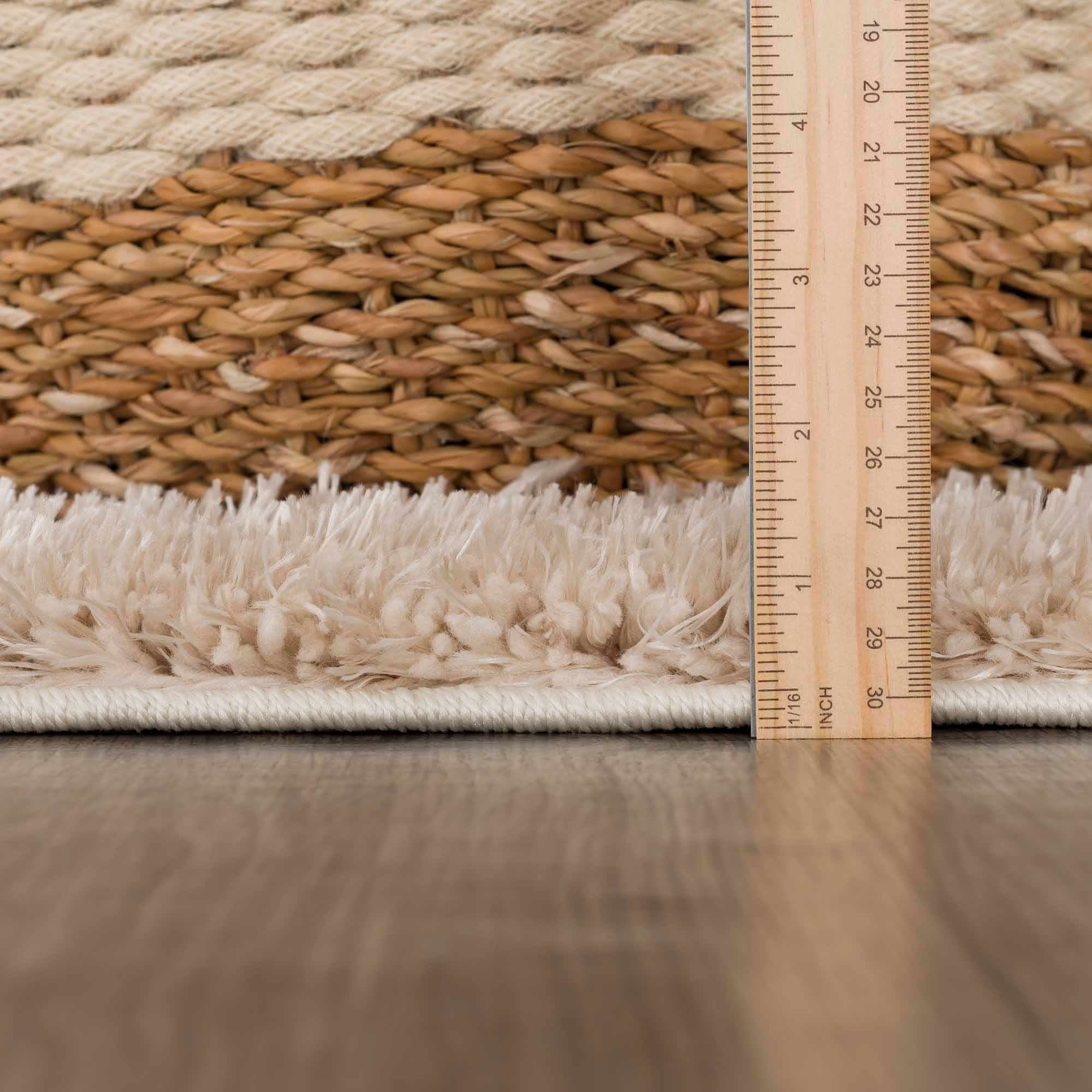 Hauteloom Faina Machine Washable Solid Shag Rug - Plain Living Room Bedroom Shaggy Area Rug - Fluffy Plush High Pile Carpet - Beige, Light Brown - 4' x 5'7"