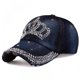 thumbnail image 1 of Gorra de béisbol para mujer Diamante de imitación Bling ajustable para mujer Sombrero de diamantes de imitación, Gorras de béisbol deslumbradas, Sombrero desgastado, Sombreros de mezclilla de lujo Bej Feliz Sencillez, 1 of 3