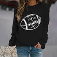 thumbnail image 5 of Holzkary Game Day Sweatshirts for Women Football Sweatshirts Funny Football Graphic Crewneck Long Sleeve Pullover Tops American Football Print Solid Color Round Neck Ladies Sweatshirt Black 3Xl, 5 of 5