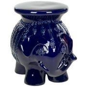 Safavieh Ceramic Elephant Stool-Finish:Navy