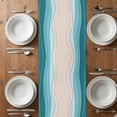 thumbnail image 4 of Table Runner 72 Inches Long for Kitchen Dining, Blue Stripes Dresser Scarf Farmhouse, Dining Table Decorations for Wedding/Parties, Modern Gradient Abstract Striped Lines 18 x 72 In, 4 of 8