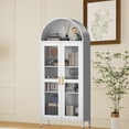 thumbnail image 2 of Arched Storage Cabinet, Modern Storage Cabinet with Glass Door and Adjustable Shelves, Accent Furniture for Living Room, Kitchen, Dining Room, Entryway, 2 of 6