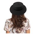 thumbnail image 5 of beishanbush Baseball Caps Women's Straw Panama Hat Fedora Summer Beach Sun Hat UV Protection Hat Black, 5 of 7