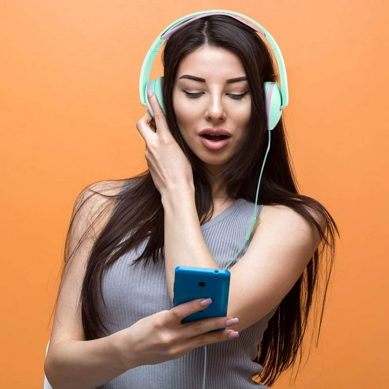 On Ear Headphones with Mic Jelly Comb Foldable Corded Headphones None with Microphone