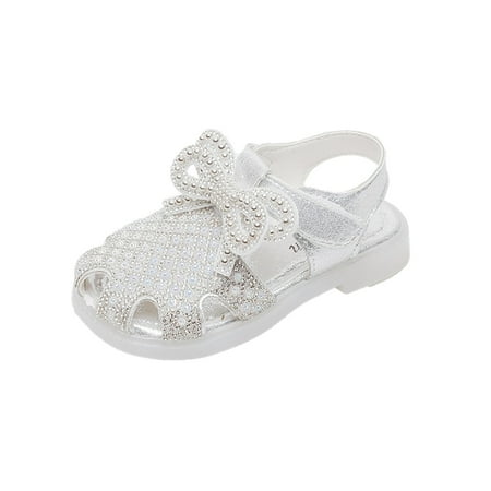 

Girls Leather Rhinestones Embroidery Bow Cartoon Soft Toe Princess Flat Shoes(Toddler/Little Kid/Big Kids ) First Walking Footwear