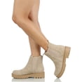thumbnail image 7 of Soda Women's Faux Leather Round Toe Chelsea High Top Platform Ankle Boot, Beige ,  8.5 M US, 7 of 7
