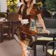 thumbnail image 3 of Easygdp Log Cabin Inside para Vestido Transpirable de Mujer, Vestido Suelto de Manga Corta con Pliegues y Bolsillos para el Verano, 3 of 6
