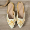 thumbnail image 3 of Xucatan Women's Pointed Toe Flats, Embroidered Flower Slingback Ballet Shoes, Soft Fabric Everyday Footwear, Versatile Casual Office Style Gift, 3 of 10