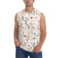 thumbnail image 1 of Fotbe Wildflower Watercolor 3 Men's Camiseta sin Mangas Estampada para Hombres, Playera Casual para Gimnasio, Entrenamiento, Playa-XX-Large, 1 of 7