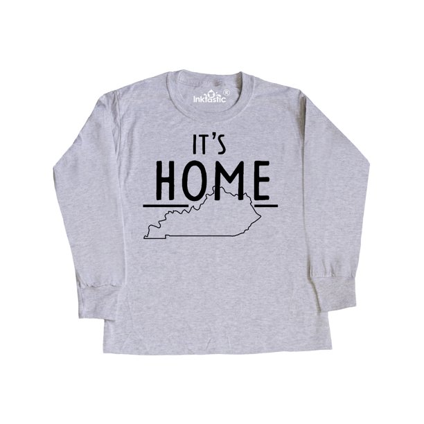 It's Home State of Kentucky Outline Youth Long Sleeve TShirt