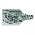 thumbnail image 1 of Sketchy Cutting Board, Hand Drawn Style Image of an Siberian Lion Head Art Print, Decorative Tempered Glass Cutting and Serving Board, Wine Bottle Shape, Pale Grey White, by Ambesonne, 1 of 1