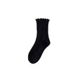 thumbnail image 1 of Calcetines blancos con borde en las orejas para mujer, calcetines de longitud media, calcetines apilados de encaje de color liso, sencillos, de estilo académico, de verano, 1 of 6