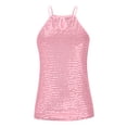thumbnail image 6 of Womens Sequin Halter Top Sleeveless Sparkle Tank Tops Glitter Dressy Shirts Evening Clubwear Cocktail Party Camisole Tops,Pink XXL, 6 of 6
