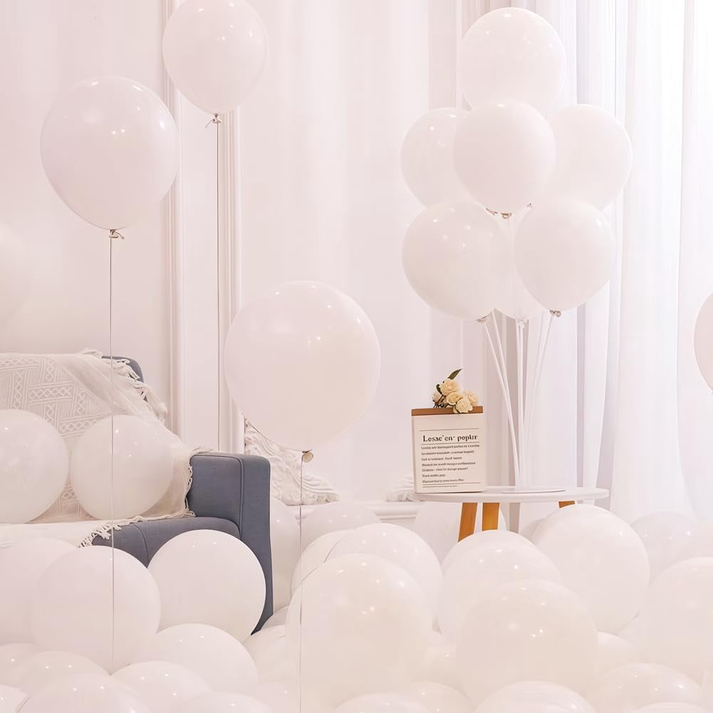 400 Pcs White Balloons 12 Inch Bulk Latex Balloon for Birthdays Weddings Party Decorations