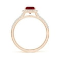 thumbnail image 2 of ANGARA Natural Pear-Shaped 1.15 ct Ruby Halo Engagement Ring in 14K Rose Gold for Women (Size-8x6mm) | July Birthstone, Birthday, Anniversary, Jewelry Gift for Women | Natural Ruby Ring, 2 of 8