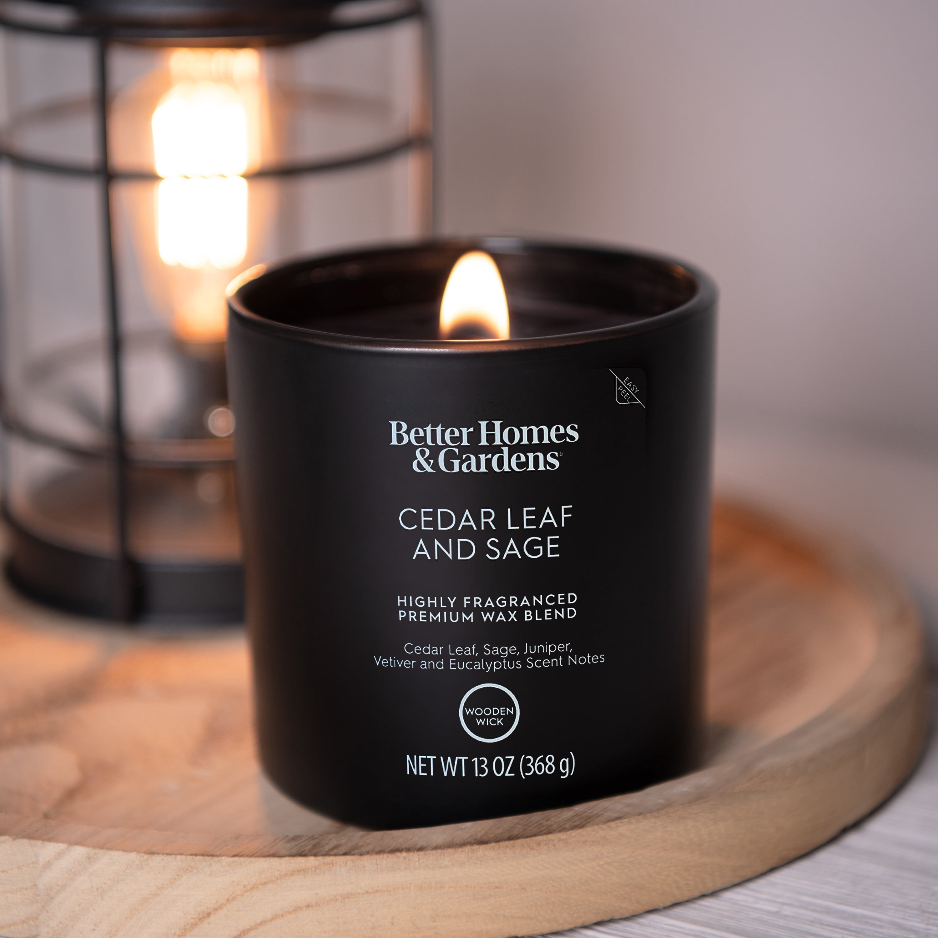 Better Homes & Gardens 13oz Cedar Leaf and Sage Scented Wooden Wick Jar Candle  (图5)