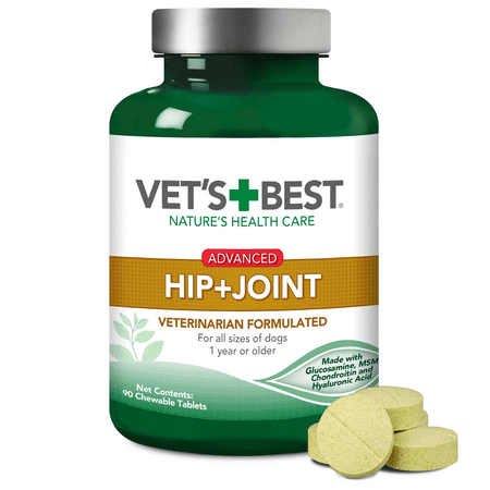 Vet's Best Advanced Hip & Joint Dog Supplements, 90 Chewable (Best Dogs For Asthma)