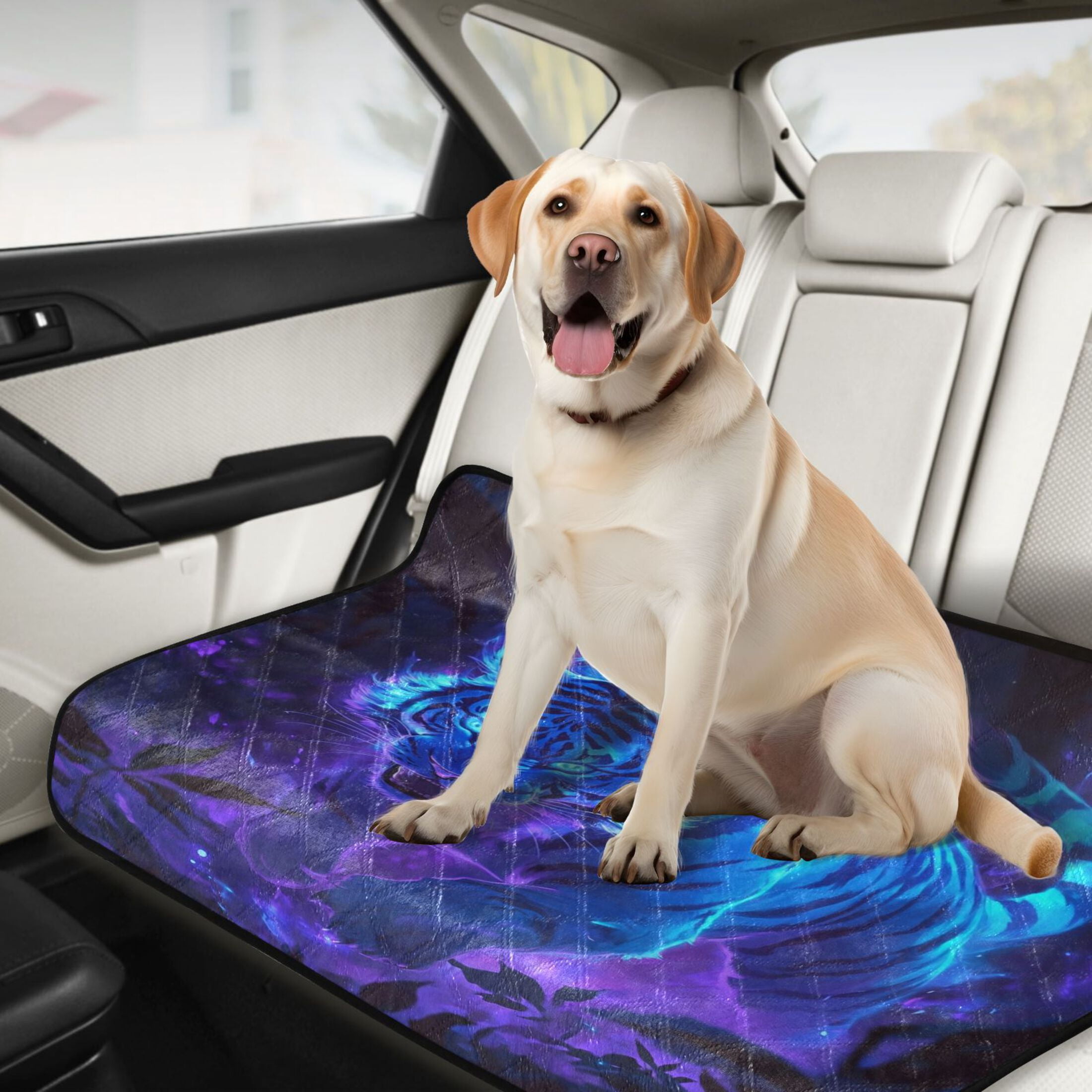 Qxltty Glowing Blue Tiger Cat litter Pads Pet Set of 2 Diaper Mats Center Anti-leakage Layer Absorbent Soft and Comfortable