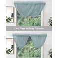 thumbnail image 5 of Haze Blue Waterfall Valances for Windows, Farmhouse Burlap Solid Blue Color Modern Linen Texture Sheer Valance Curtains, Rod Pocket Elegant Swag Valances for Living Room Bedroom, 47.2"x38.5", 1 Panel, 5 of 8