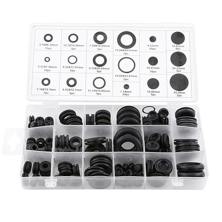 

Jygee 125Pcs/Set Rubber Grommet Assortment Wire Cable Hose Gasket Ring Portable Home Office Business Automobile Seal Fasteners