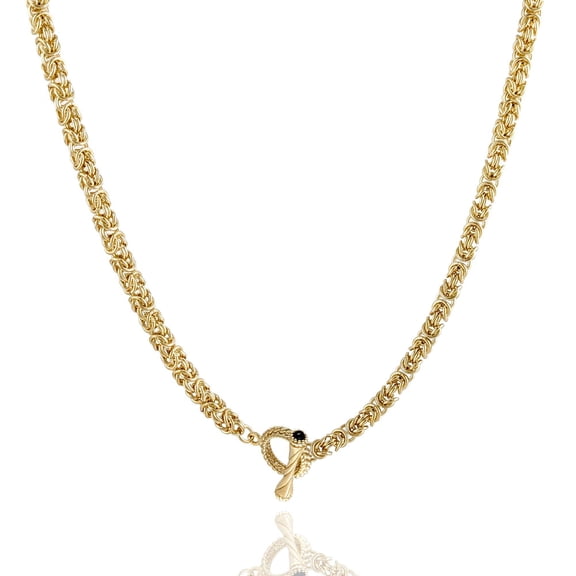 Turkish Bling Timeless Classic Byzantine Link Chain Necklace Gold Finish