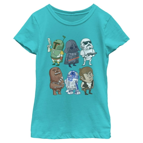Girls Star Wars Cartoon Crew T Shirt