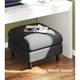 thumbnail image 2 of Welzona 26.7" Teddy Fabric Storage Ottoman, Square Footrest Bench with Hidden Compartment, Tool-Free Assembly, Grey, 2 of 8