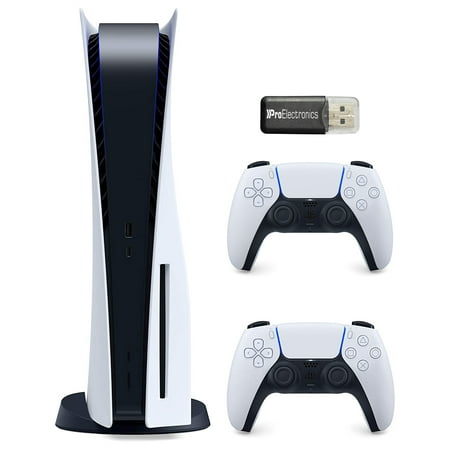 Sony Playstation 5 Disc Version (Sony PS5 Disc) with Extra DualSense Wireless Controller and Micro SD Card USB Adapter Bundle
