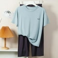 thumbnail image 4 of CYRBOKO Boys Outfit Sets, Cotton Casual Elastic Waist Short Sleeve Pajama Set Blue Size 5-6 T, 4 of 4