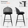 thumbnail image 4 of ANMINY Rattan Swivel Bar Stools, 26" Counter Height Set of 2, Upholstered Chairs Barstools with Full Back and Metal Legs Modern Boucle Fabric Seat for Home Kitchen Island, 4 of 10