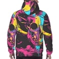 thumbnail image 7 of Cauagu Neon Gothic Skull Moon for Men's Pullover Hooded Sweatshirt Athletic Casual Hoodie Aautumn Hoodie Sweatshirt for Men Pullover Casual Hooded Sweatshirt-Large, 7 of 7