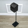 thumbnail image 2 of Black Metal Donation Box Floor Stand Lobby Foyer Tithes & Offering Suggestion Collection Ballot Box 11065+11118-BLACK-NF, 2 of 8