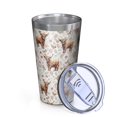 thumbnail image 2 of 16oz Tumblers White Highland Cow Flower Butterfly Pattern Stainless Steel Vacuum Insulated Double Wall Travel Tumbler Cups Mug with Lid and Straw,Cleaning Brush for Coffee,Tea, 2 of 4