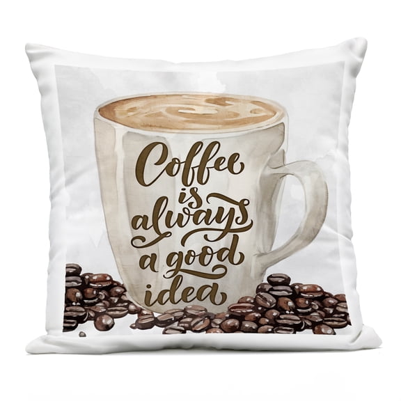 Stupell Industries Coffee Phrase Classic Mug Design by Kim Allen Outdoor Printed Pillow