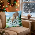thumbnail image 5 of Beautynvta Christmas Pillow Cover, 18x18 Inch, Forest Reindeer Pattern Decorative Throw Pillow Case, Soft Fabric Holiday Cushion Cover for Sofa Coush Bed Home Decor, 5 of 6